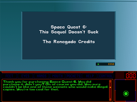 Space Quest 6 Easter Egg